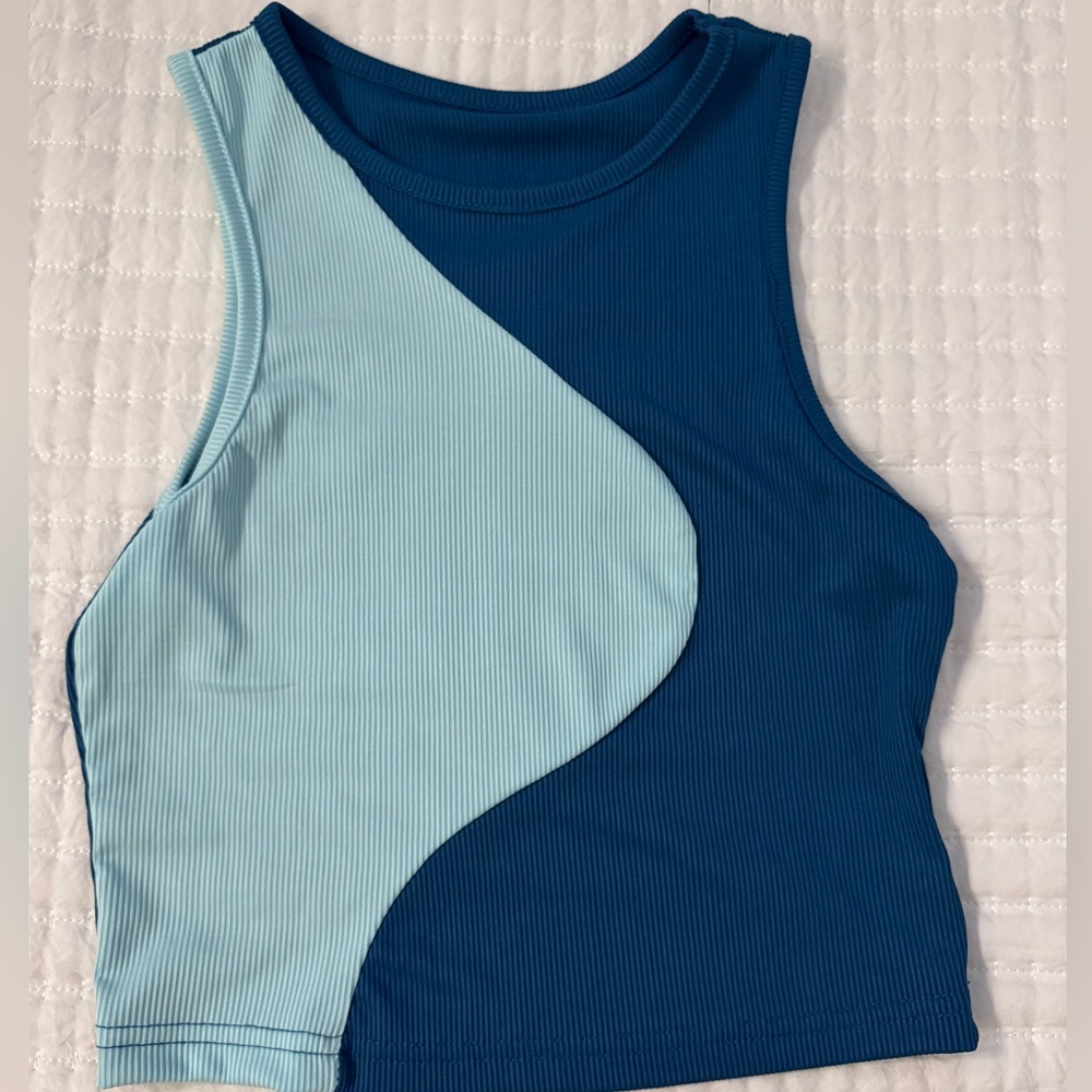 Top with two colors of blue